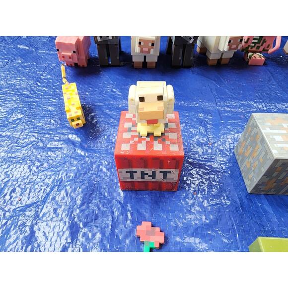 Jazwares Minecraft Figures Lot Of 15 Animals Bear, Sheep, Wolves, Pigs - Picture 2 of 10